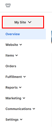 Setelah Anda masuk ke akun weebly Anda, klik opsi Situs Saya dari panel kiri.