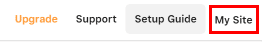 Haga clic en la opción Mi sitio en la esquina superior derecha de la pantalla.
