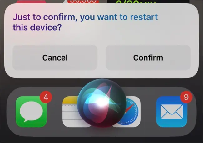 Перезагрузите iPhone с помощью Siri