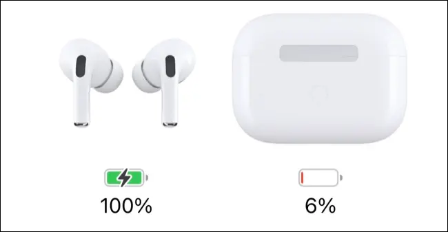 Bateria restante dos AirPods