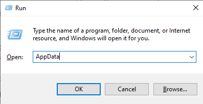 Di Run prompt ketik AppData dan tekan tombol Enter. Perbaiki masalah di server web asal dan menjadi tidak dapat dijangkau