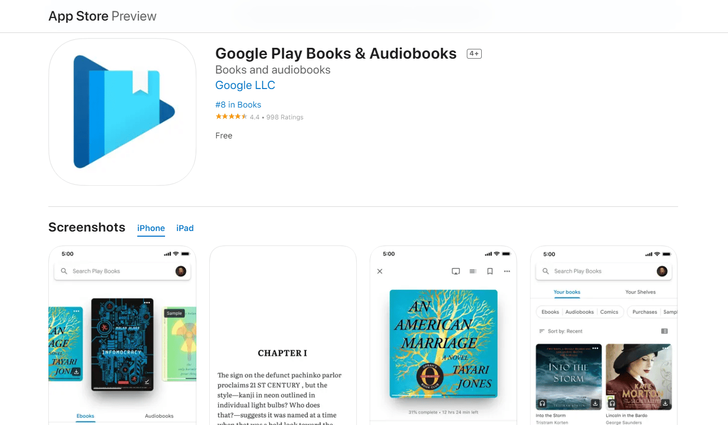 Toko Aplikasi Google Play Buku & Buku Audio