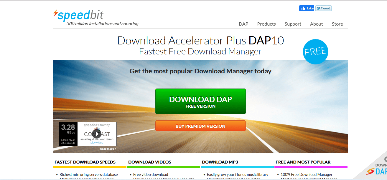 Página de download para DAP
