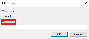 Cancella la sezione Dati valore e svuotala. Risolto il problema con l'apertura lenta di Excel in Windows 10