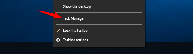 Option zum Starten des Task-Managers über die Taskleiste von Windows 10