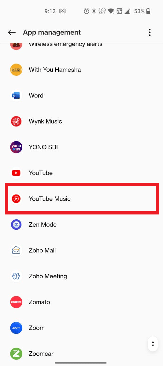 YouTubeミュージックをタップします。 YouTubeミュージックが次の曲を再生しない問題を修正