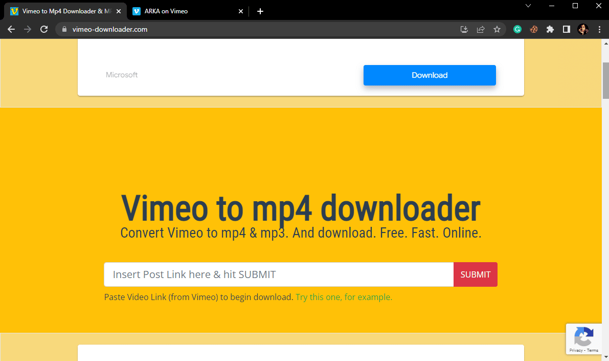 Besuchen Sie das Vimeo Downloader-Tool