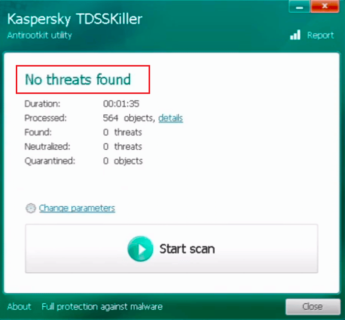 TDSSKiller 脅威は見つかりませんでした。 TDSSKiller が Windows 10/11 で実行されない問題を修正