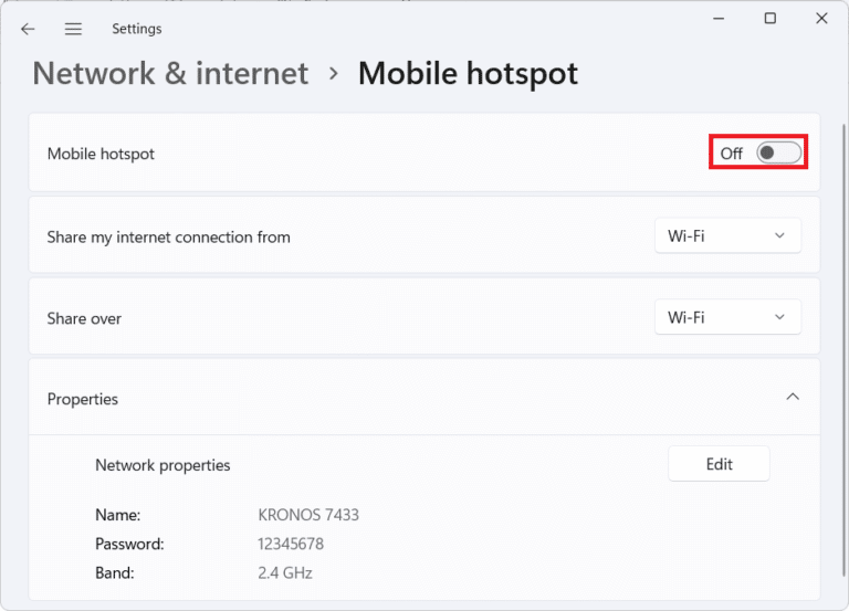 モバイル ホットスポットを使用します。スタックしたコンピューターを修正すると、ネットワークに接続できます