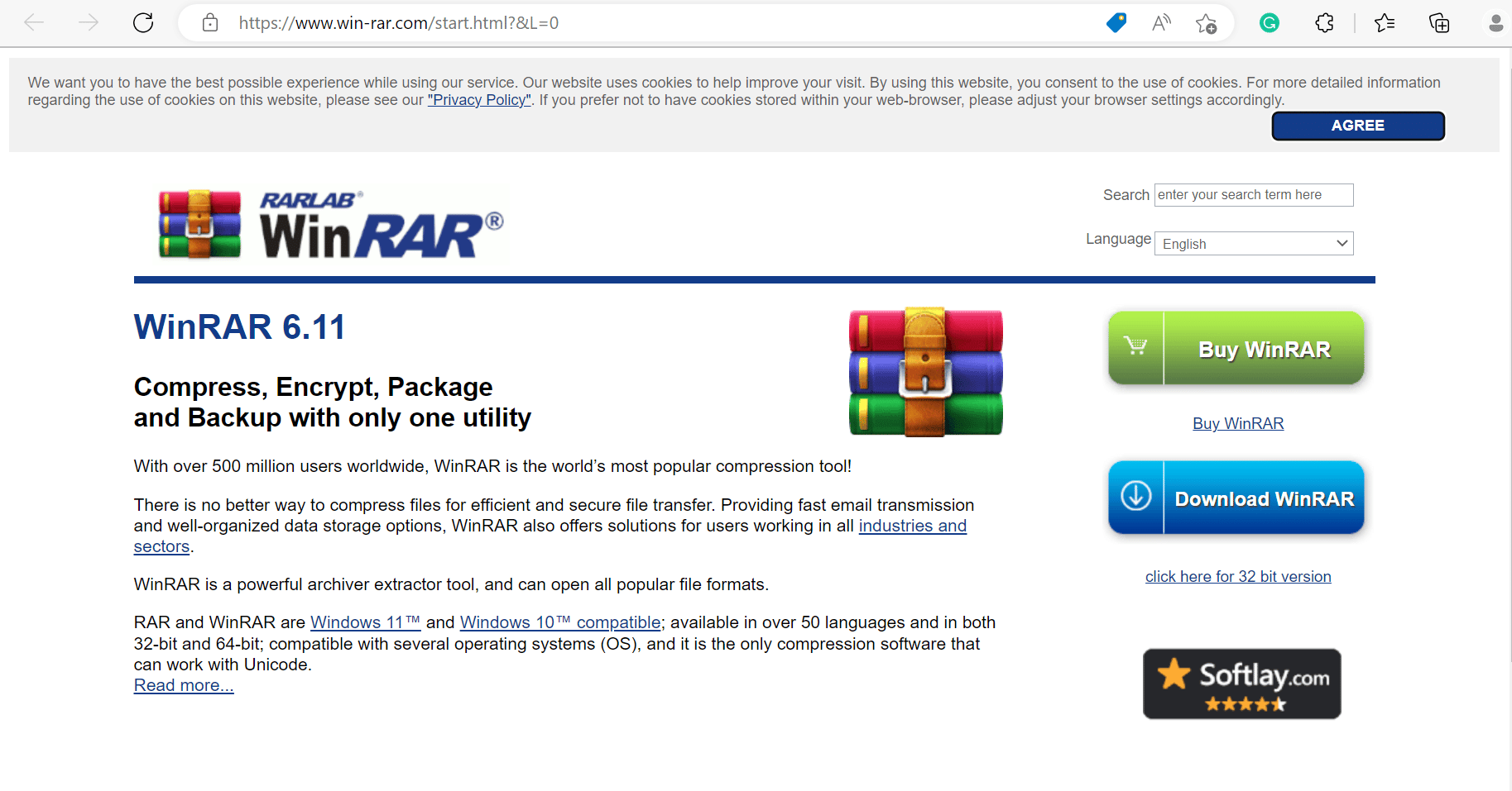 Winrar-Webseite. So laden Sie WinZip kostenlos herunter