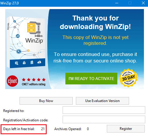 WinZip 21 Tage kostenlos testen