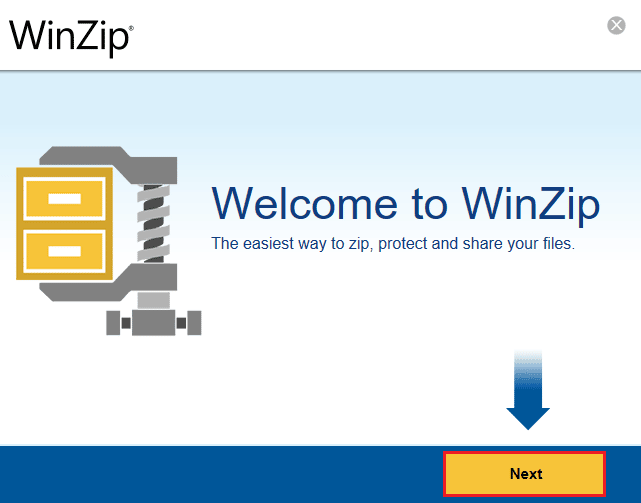 Klicken Sie auf Weiter, um WinZip zu installieren