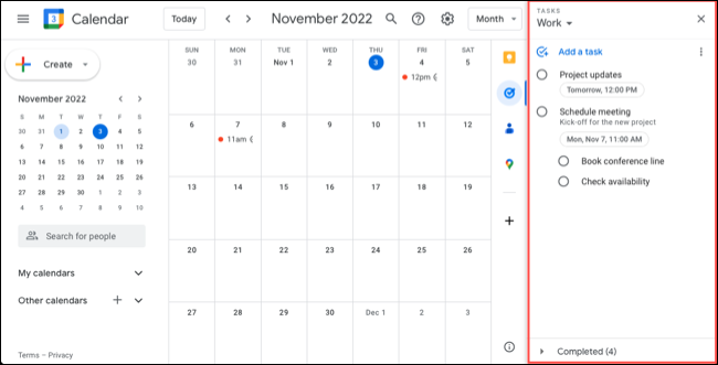 Google Aufgaben in Google Kalender