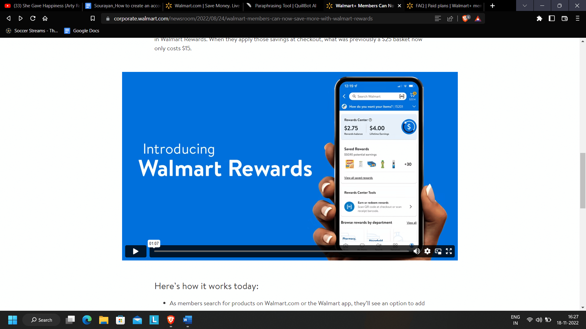 récompenses Walmart |