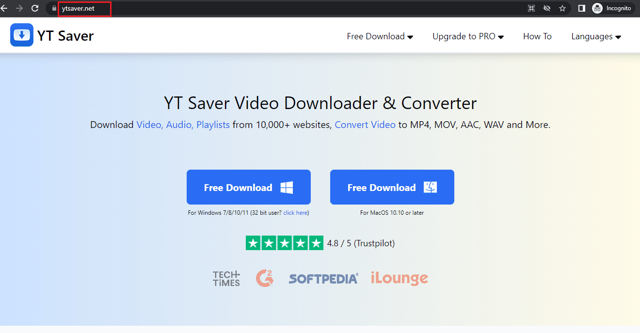 YTSaver ホームページ