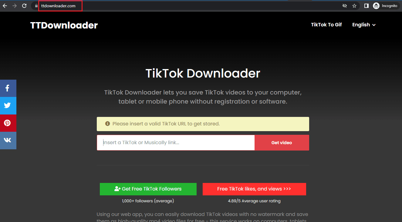 TTDownloader ホームページ