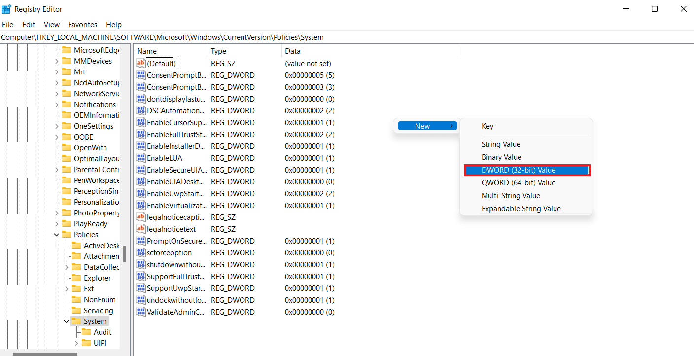 สร้างค่า DWORD แก้ไขไดรฟ์ที่แมป Windows 10 ไม่แสดงในโปรแกรม