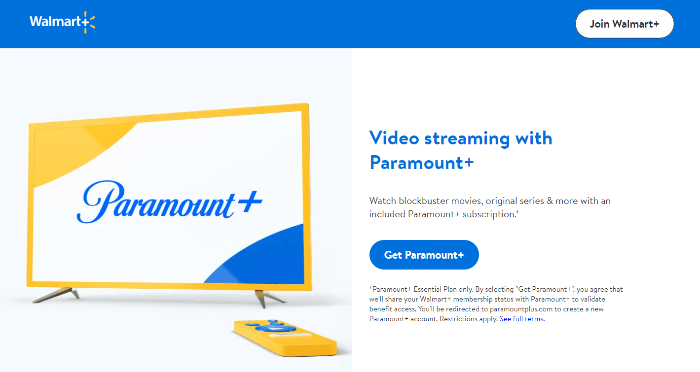 Walmart+ Streaming con Paramount+