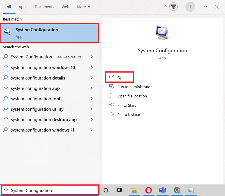 Buka Konfigurasi Sistem. Perbaiki Kesalahan Instalasi Perselisihan pada Windows 10