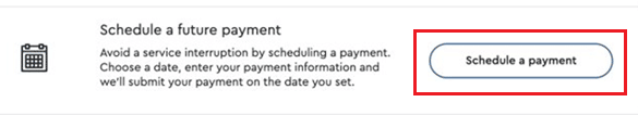 Faceți clic pe opțiunea Programați o plată de lângă Programarea unei plăți viitoare