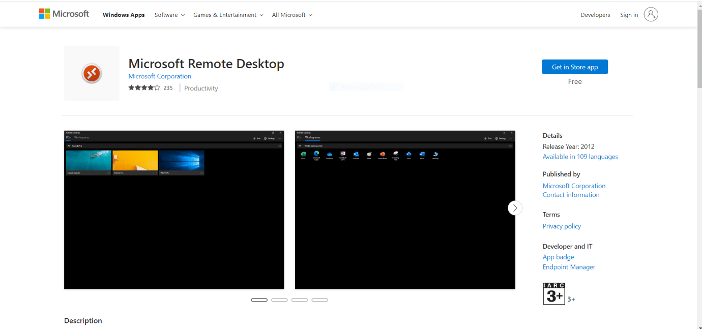 Microsoft Remote Desktop