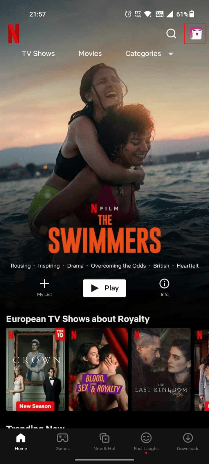 atingeți pictograma profilului dvs. din colțul din dreapta sus | Cum să anulez contul meu Netflix