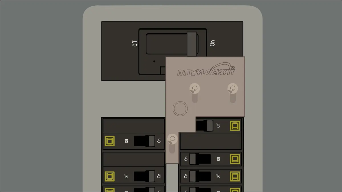 Square D marka bir elektrik panosuna takılan bir kilitleme kiti örneği.