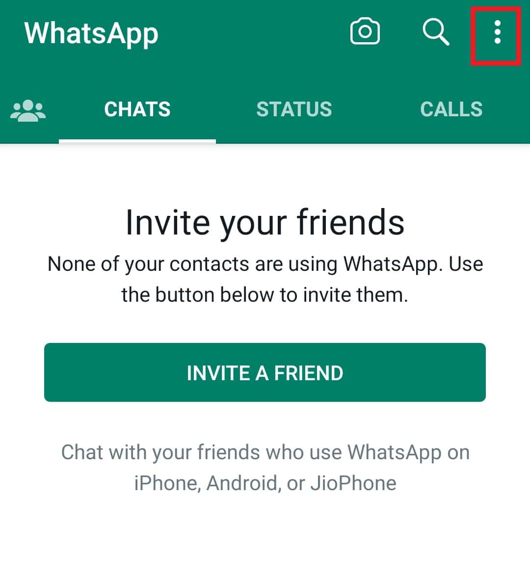 点击三个点。修复 WhatsApp 不在 Android 上同步联系人的 7 种方法