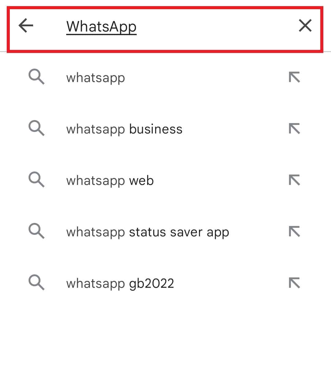 Поиск в WhatsApp