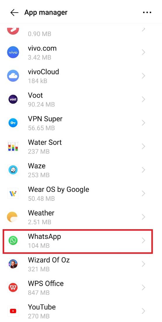 点击 WhatsApp。修复 WhatsApp 不在 Android 上同步联系人的 7 种方法