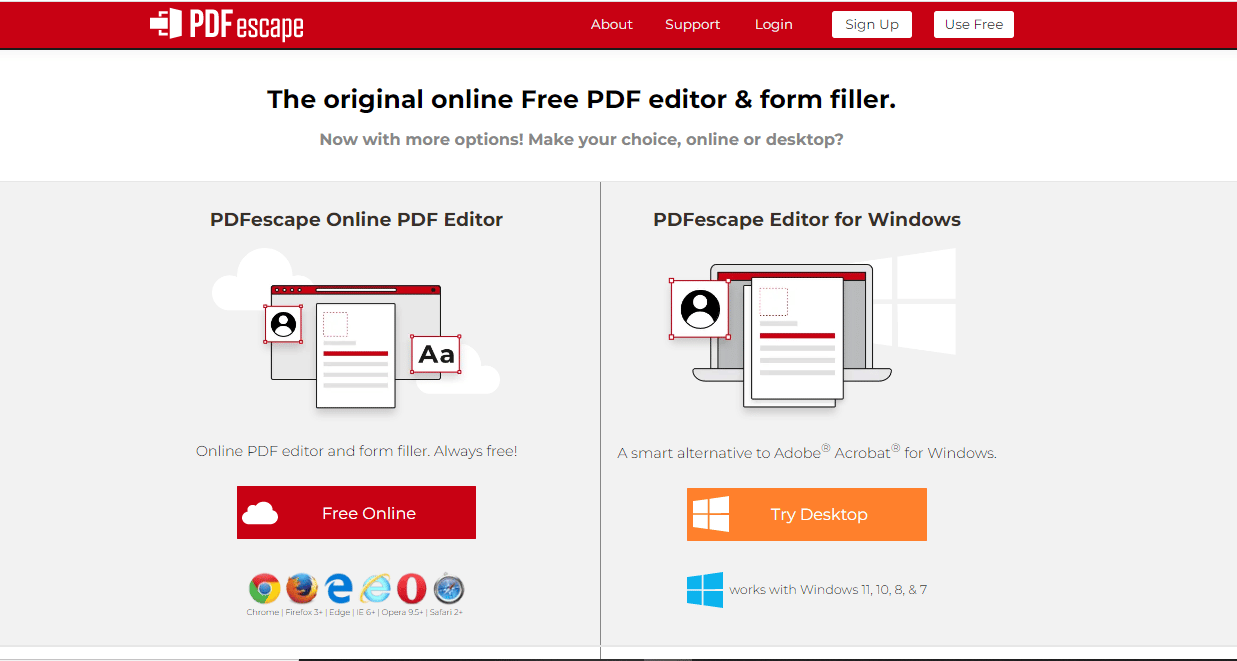 Situs web resmi PDFescape