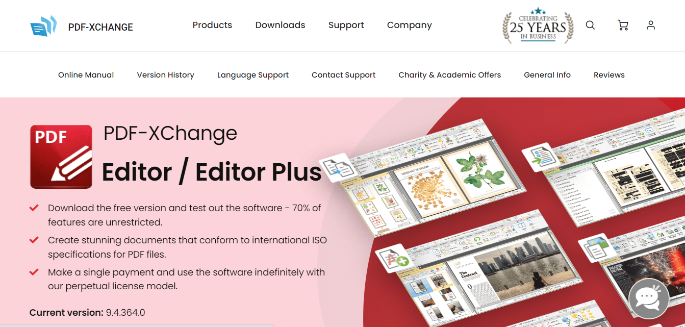 Site oficial do PDF-Xchange Editor Plus. 15 melhores editores de PDF gratuitos para Windows 10