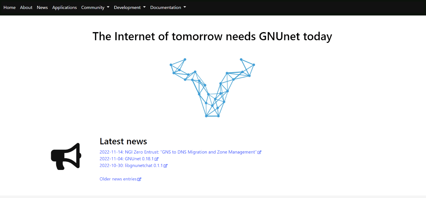 หน้าดาวน์โหลด GNUnet