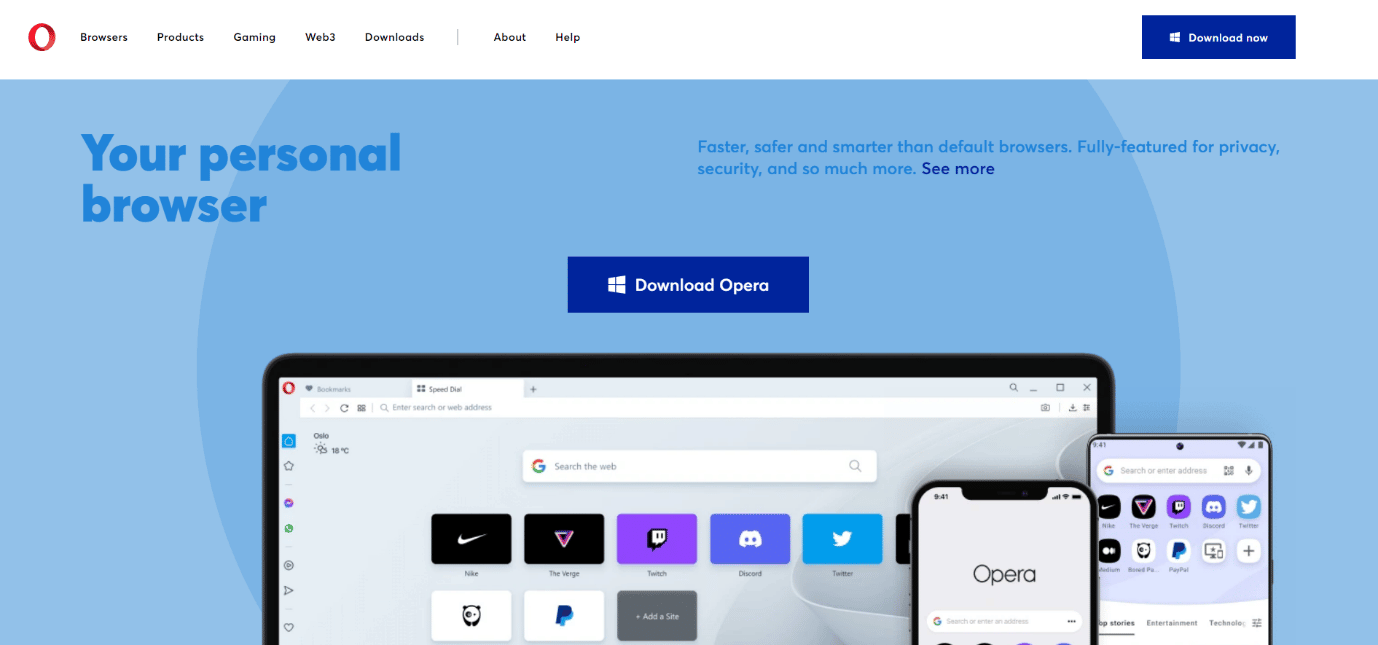 오페라 다운로드 페이지 | 최고의 딥 웹 브라우저