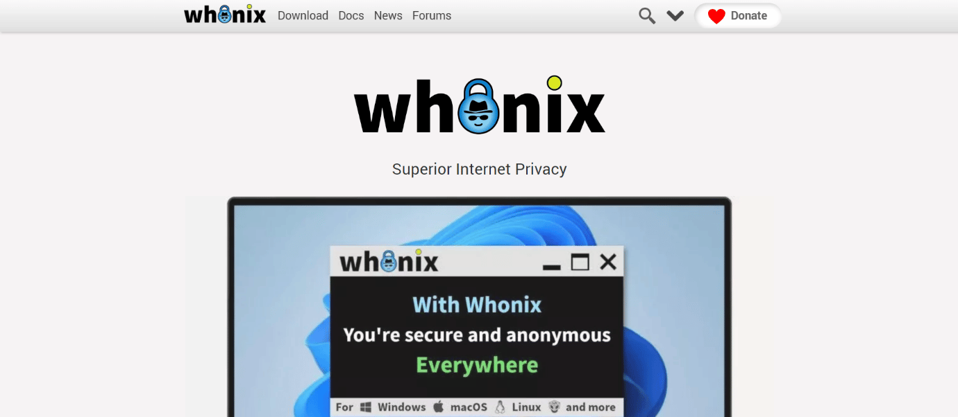 صفحة تحميل Whonix