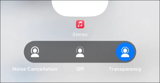 Modul de transparență pe AirPods Pro