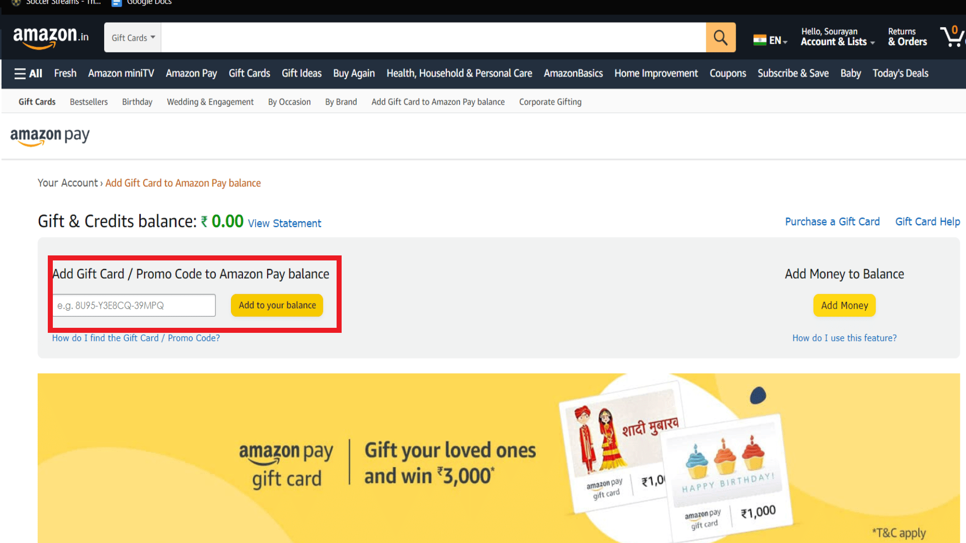 ajouter un cadeau ou un code promo | Comment supprimer une carte-cadeau Amazon