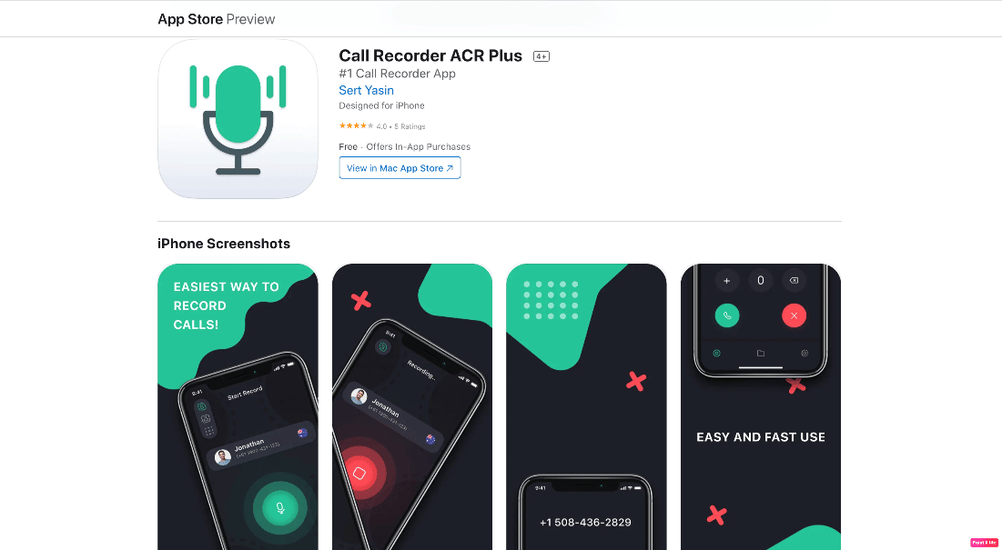 App Store Vorschau Call Recorder ACR plus. So zeichnen Sie Anrufe auf dem iPhone ohne App kostenlos auf