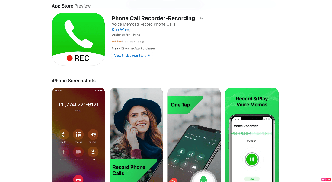 app store önizleme telefon görüşmesi kaydedici