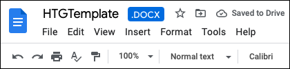 Документ Word открыт в Google Docs