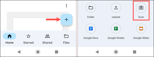 在 Android 版 Google Drive 中新建文档和扫描