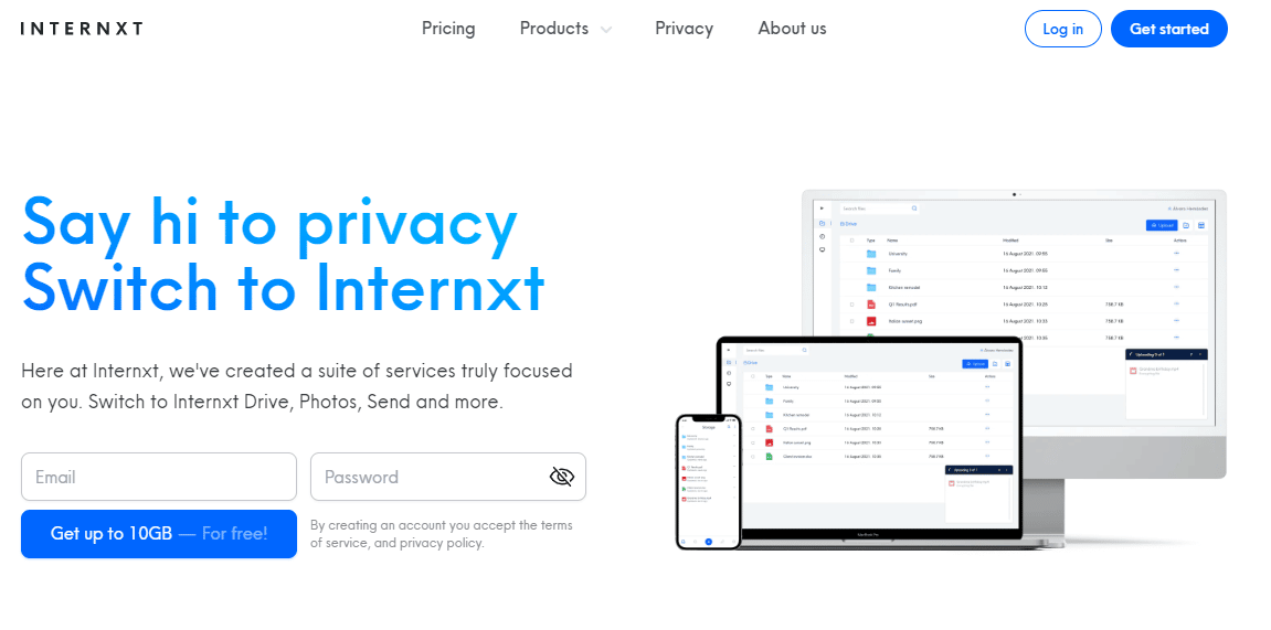 Internxt. 20 meilleurs sites de partage et de stockage de fichiers en ligne gratuits