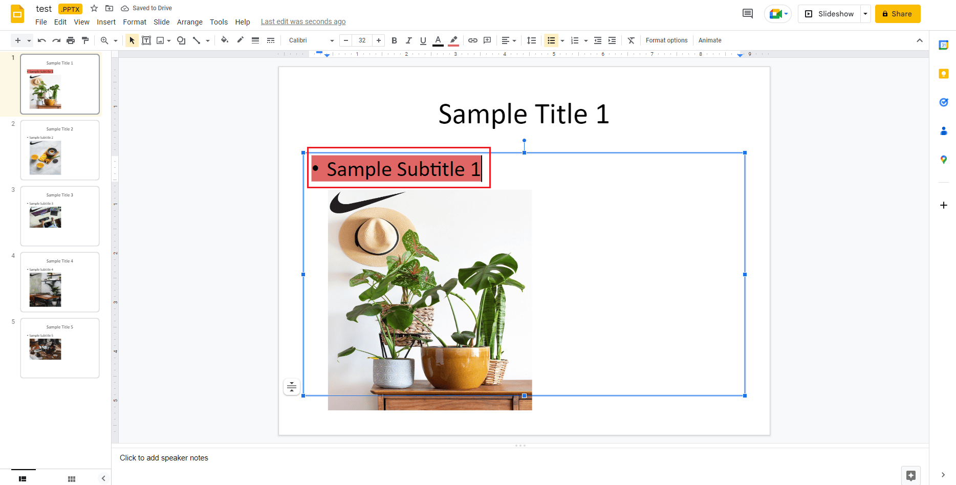 hervorgehobener Text in Google Slides