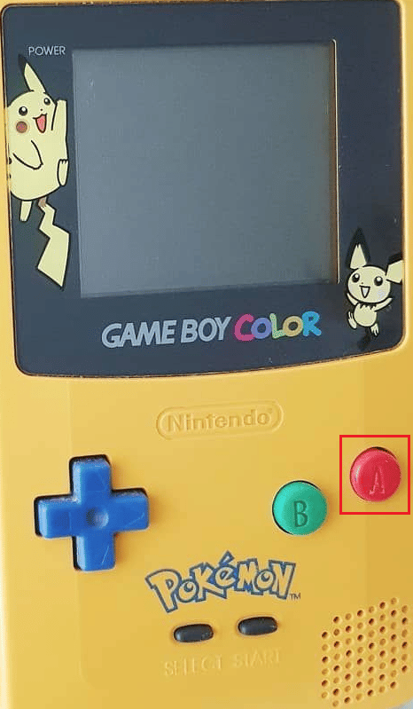 vérifiez le niveau de bonheur en faisant face à Pikachu et en appuyant sur le bouton A sur Gameboy