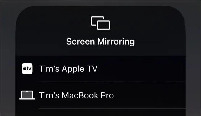 Screen Mirroring w Control Center na iPhone'a