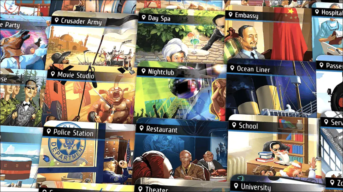 การ์ดตำแหน่งจากเกม Spyfall แสดงผู้เล่นว่าพวกเขาอยู่ที่ไหนในโลก