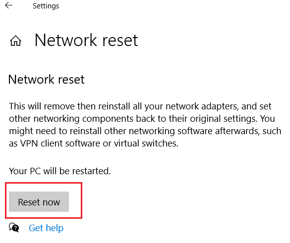 Cliquez sur Réinitialiser maintenant sous la section Réinitialisation du réseau. Que faire si le WiFi fonctionne mais pas Ethernet sous Windows 10 ?