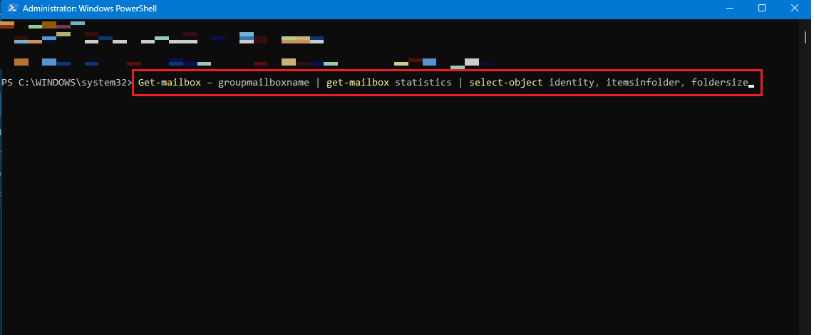 obțineți comanda statisticilor cutiei poștale în powershell