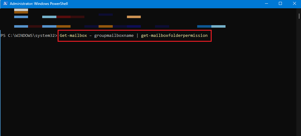 uzyskaj polecenie uprawnień do folderu skrzynki pocztowej w PowerShell