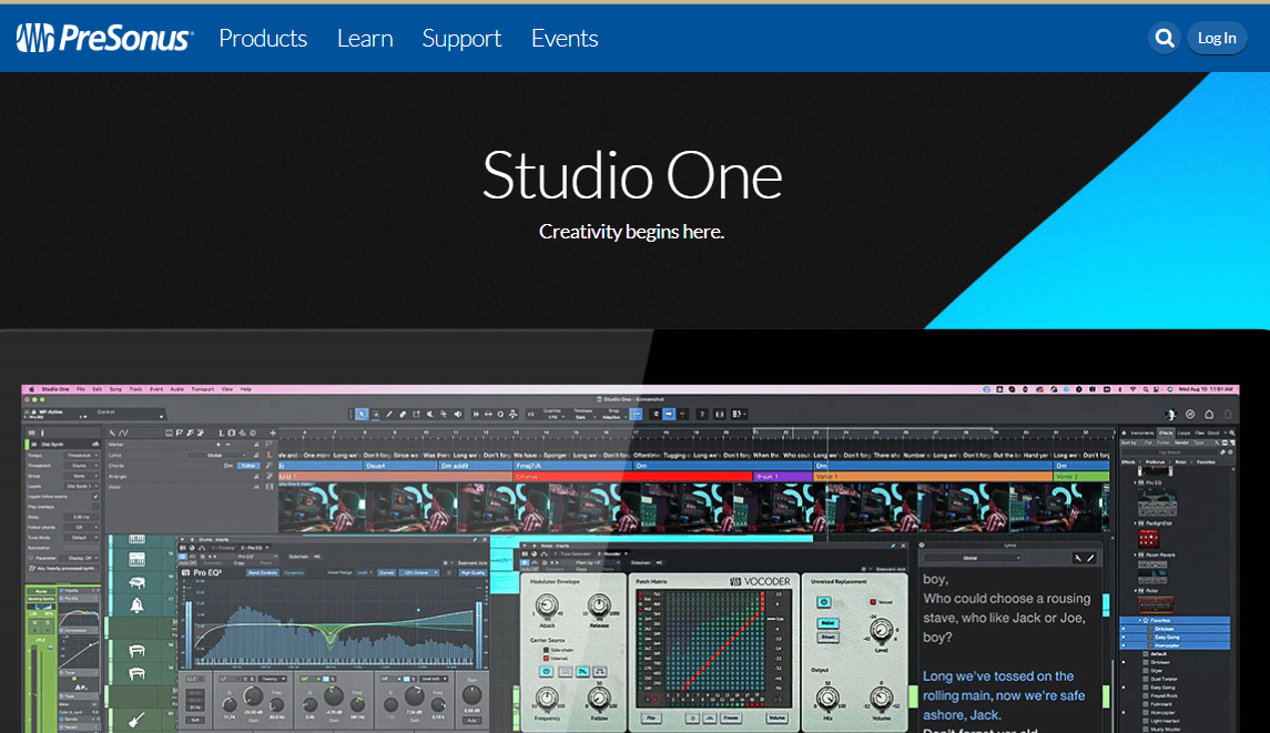 PreSonus Studio One. Cele mai bune 20 de programe gratuite de editare audio